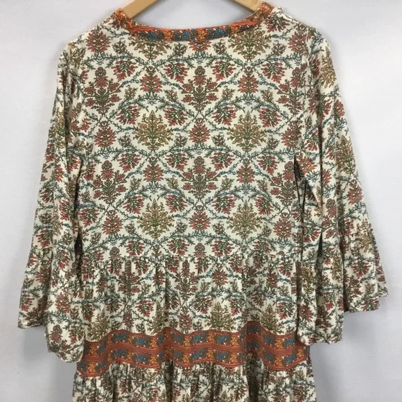 Fat Face Lila Boheme Trapeze Boho Dress Orange Western Festival Size 6 - Picture 7 of 12
